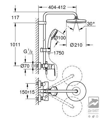 Душова система Grohe Tempesta Cosmopolitan System 210 (26224001)