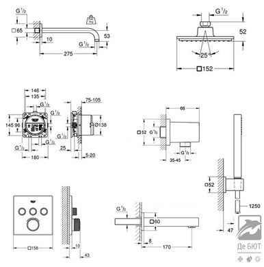 Душова система Grohe Grohtherm SmartControl Cube (23409SC2)