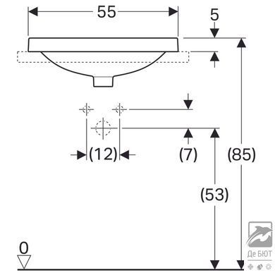 Умивальник, що вбудовується в стільницю Geberit VariForm 500.741.01.2