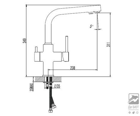 DAICY змішувач для кухні для фільтрованної води IMPRESE 55009-F