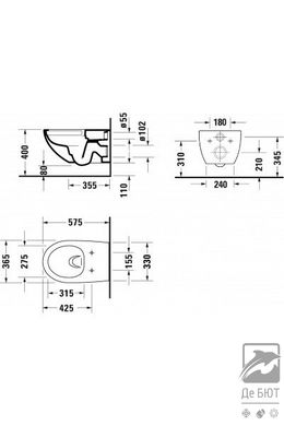 Комплект: Duravit ARCHITEC Rimless унитаз подв 57,5см + сид для унитаза, с автомат закрыв + GROHE RAPID SL 3в1 инсталяция +прокладка