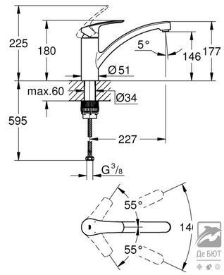 Змішувач для кухні Grohe Eurosmart (33281003)